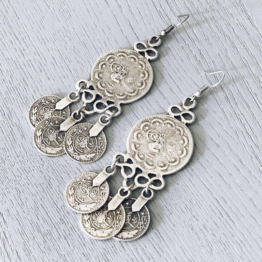 Anatolian Earrings Turkish Coins Boho Earrings Bohemian Jewellery
